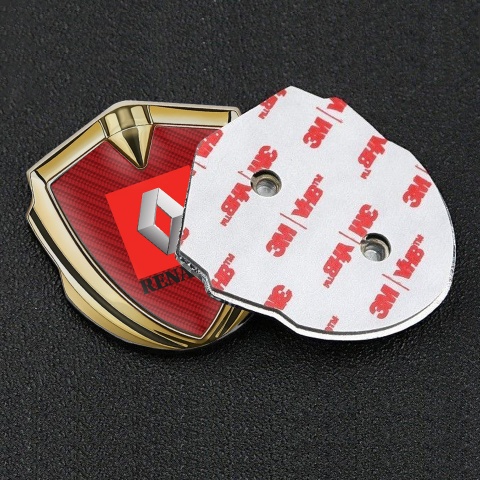 Renault Emblem Trunk Badge Gold Red Carbon Crimson Square Logo