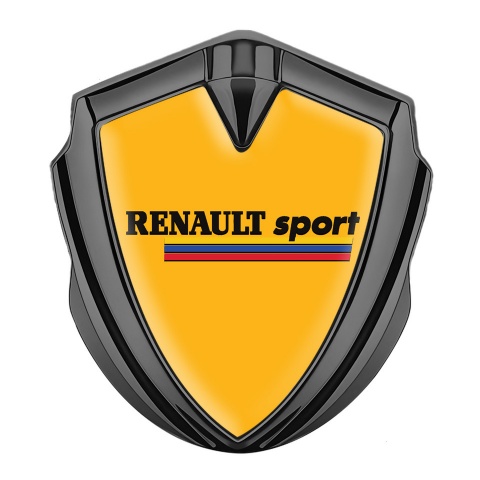 Renault Sport Domed Emblem Badge Graphite Orange Fill Tricolor Motif