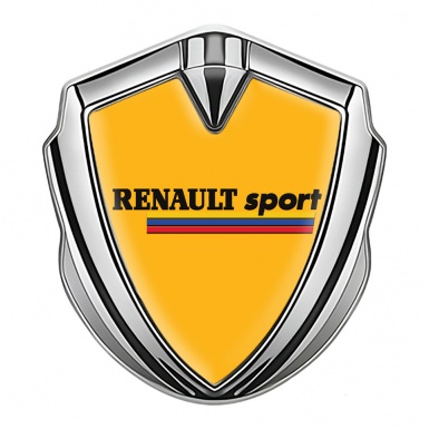 Renault Sport Domed Emblem Badge Silver Orange Fill Tricolor Motif