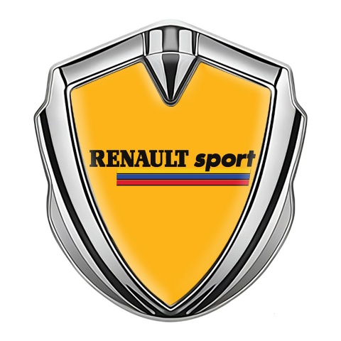 Renault Sport Domed Emblem Badge Silver Orange Fill Tricolor Motif