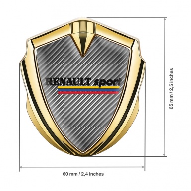 Renault Sport Emblem Ornament Gold Light Carbon Base Tricolor Motif