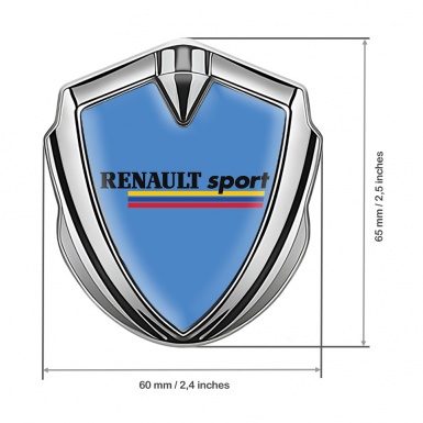 Renault Sport Emblem Ornament Silver Pastel Blue Base Tricolor Edition