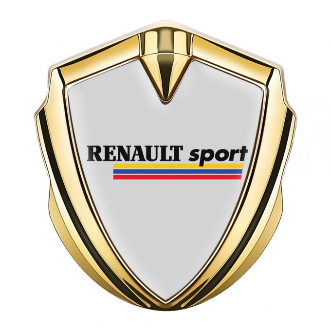 Renault Sport Bodyside Domed Emblem Gold Grey Base Tricolor Design