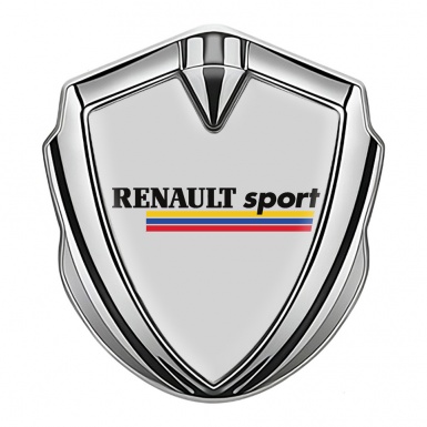 Renault Sport Bodyside Domed Emblem Silver Grey Base Tricolor Design