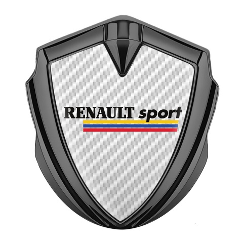 Renault Sport 3d Emblem Badge Graphite White Carbon Tricolor Design