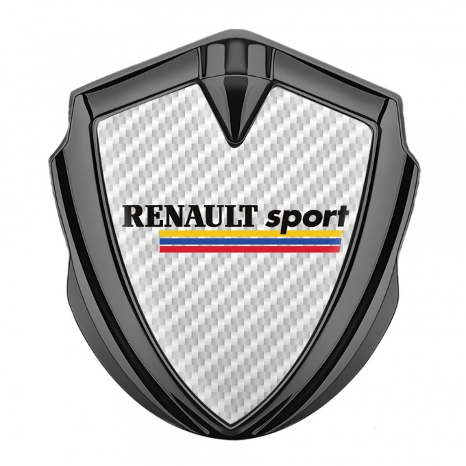 Renault Sport 3d Emblem Badge Graphite White Carbon Tricolor Design