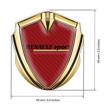Renault Sport Silicon Emblem Badge Gold Red Carbon Tricolor Edition