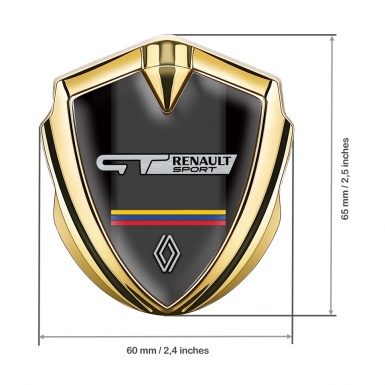 Renault GT Emblem Car Badge Gold Black Base Tricolor Edition