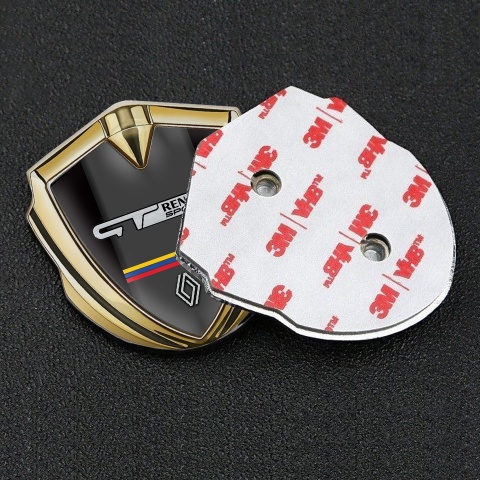 Renault GT Emblem Car Badge Gold Black Base Tricolor Edition