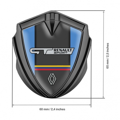 Renault GT Metal Emblem Self Adhesive Graphite Blue Frame Tricolor Edition