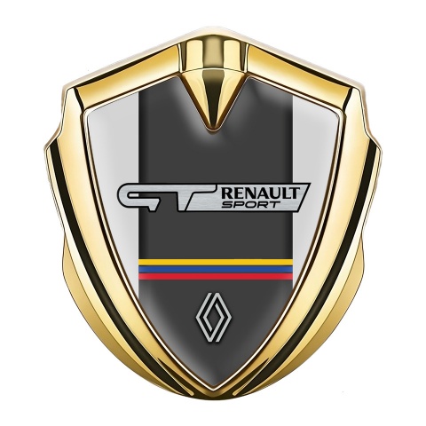 Renault GT Fender Emblem Badge Gold Grey Frame Tricolor Edition