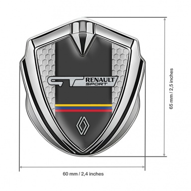 Renault GT Emblem Ornament Badge Gold Grey Honeycomb Tricolor Motif