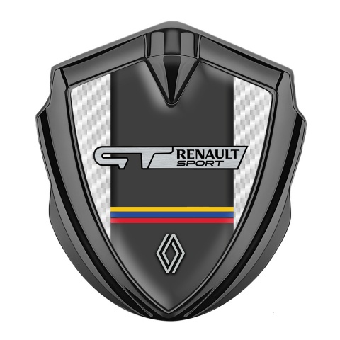 Renault GT Bodyside Domed Emblem Graphite White Carbon Tricolor Motif