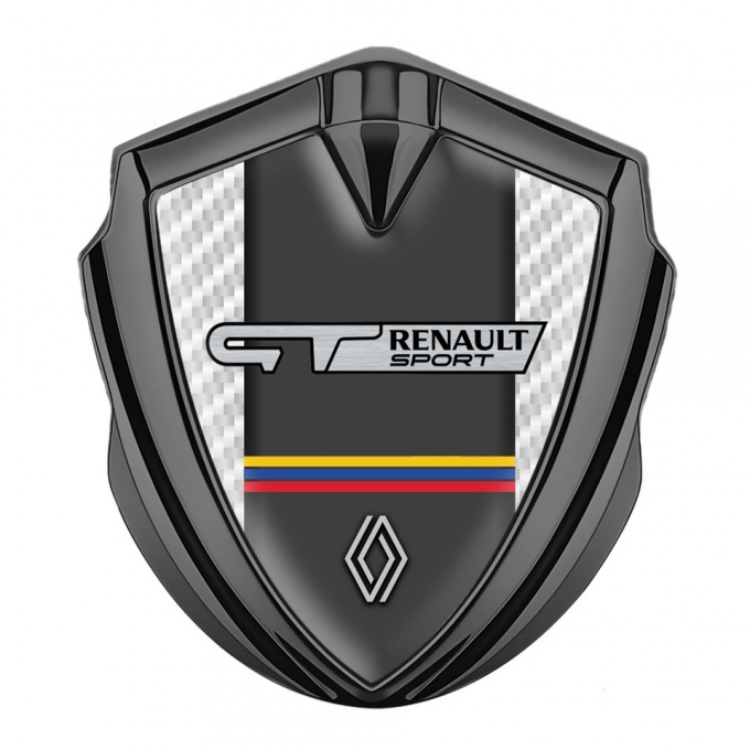 Renault GT Bodyside Domed Emblem Graphite White Carbon Tricolor Motif