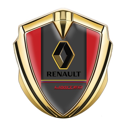 Renault GT Bodyside Emblem Self Adhesive Gold Red Base Limited Edition
