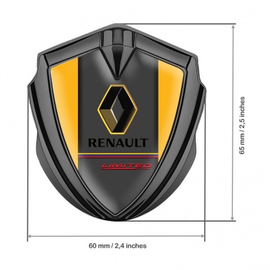 Renault GT Emblem Silicon Badge Graphite Yellow Base Limited Edition