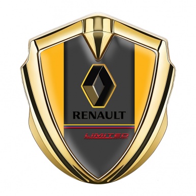 Renault GT Emblem Silicon Badge Gold Yellow Base Limited Edition