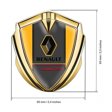 Renault GT Emblem Silicon Badge Gold Yellow Base Limited Edition