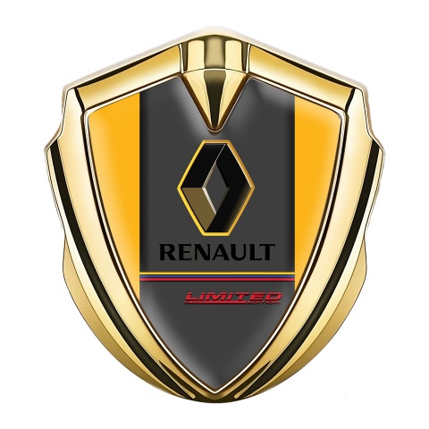 Renault GT Emblem Silicon Badge Gold Yellow Base Limited Edition