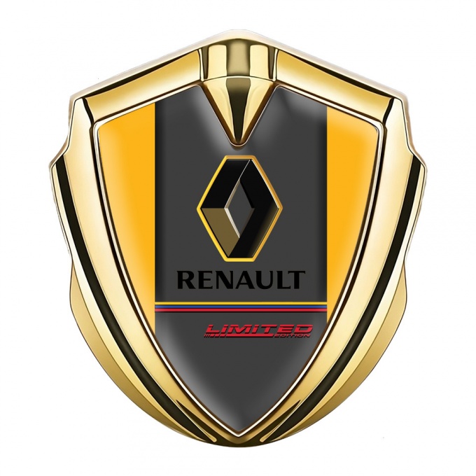 Renault GT Emblem Silicon Badge Gold Yellow Base Limited Edition