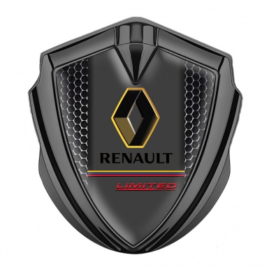 Renault Badge Self Adhesive Graphite Metal Grate Tricolor Limited Edition