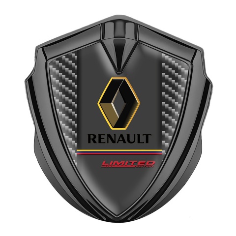 Renault Fender Emblem Badge Graphite Dark Carbon Tricolor Limited Edition