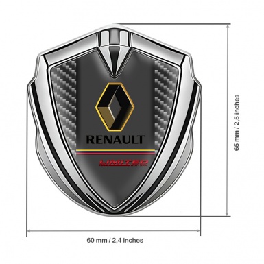 Renault Fender Emblem Badge Silver Dark Carbon Tricolor Limited Edition