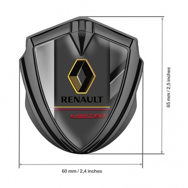Renault Emblem Self Adhesive Graphite Mixed Frame Tricolor Limited Edition