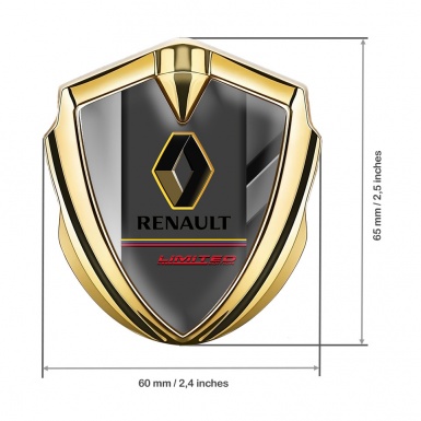 Renault Emblem Self Adhesive Gold Mixed Frame Tricolor Limited Edition