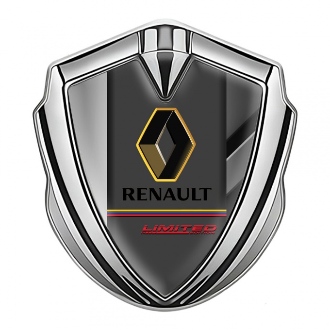 Renault Emblem Self Adhesive Silver Mixed Frame Tricolor Limited Edition