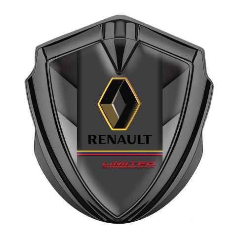 Renault Emblem Self Adhesive Graphite Grey Elements Tricolor Limited Edition