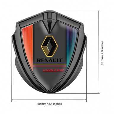Renault Metal Emblem Badge Graphite Multicolor Print Tricolor Limited Edition