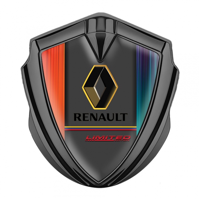Renault Metal Emblem Badge Graphite Multicolor Print Tricolor Limited Edition
