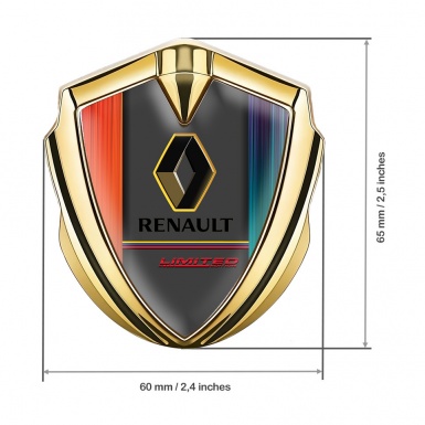Renault Metal Emblem Badge Gold Multicolor Print Tricolor Limited Edition