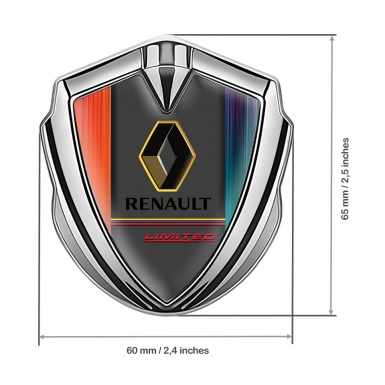Renault Metal Emblem Badge Silver Multicolor Print Tricolor Limited Edition