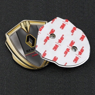 Renault 3d Emblem Badge Gold Polished Frame Tricolor Limited Edition