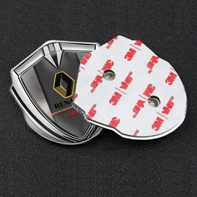 Renault 3d Emblem Badge Silver Polished Frame Tricolor Limited Edition