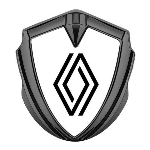 Renault Emblem Badge Self Adhesive Graphite White Fill Modern Logo Design