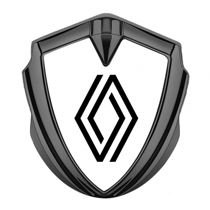 Renault Emblem Badge Self Adhesive Graphite White Fill Modern Logo Design