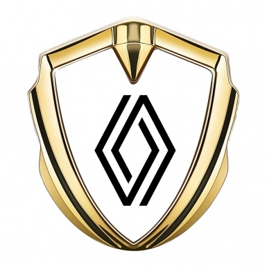 Renault Emblem Badge Self Adhesive Gold White Fill Modern Logo Design