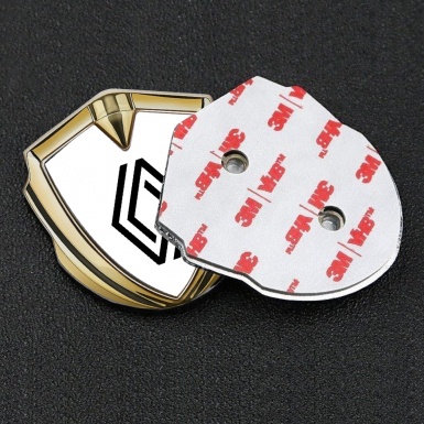 Renault Emblem Badge Self Adhesive Gold White Fill Modern Logo Design