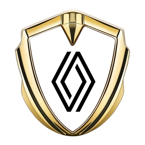 Renault Emblem Badge Self Adhesive Gold White Fill Modern Logo Design