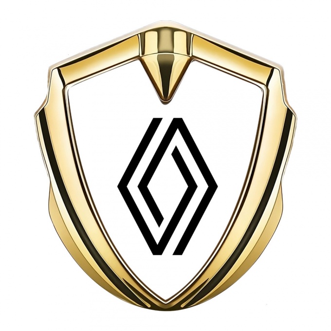 Renault Emblem Badge Self Adhesive Gold White Fill Modern Logo Design