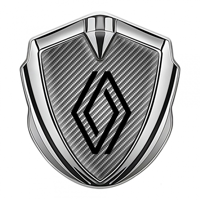 Renault Emblem Car Badge Silver Light Carbon Modern Logo Design