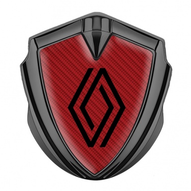 Renault Fender Emblem Badge Graphite Red Carbon Modern Logo Edition