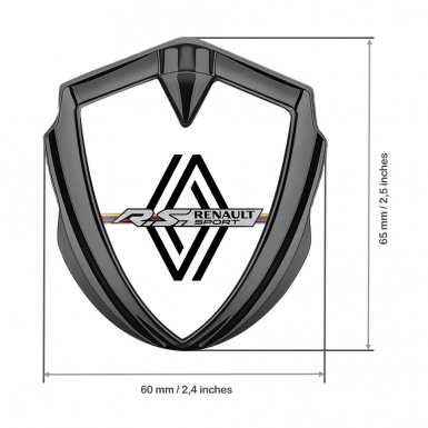 Renault Emblem Trunk Badge Graphite White Fill Modern Logo Edition