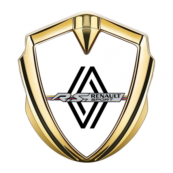 Renault Emblem Trunk Badge Gold White Fill Modern Logo Edition