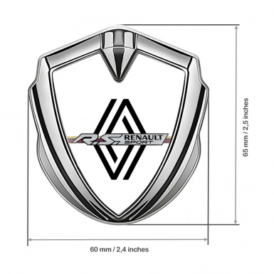 Renault Emblem Trunk Badge Silver White Fill Modern Logo Edition