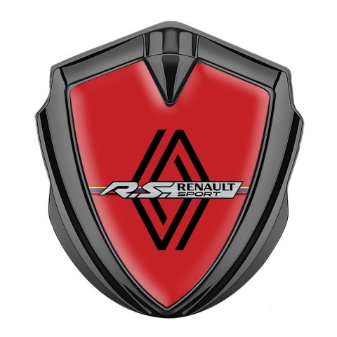 Renault Emblem Self Adhesive Graphite Red Fill Modern Logo Edition