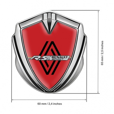 Renault Emblem Self Adhesive Silver Red Fill Modern Logo Edition